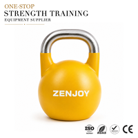 Ensemble de kettlebells de compétition colorés ZENJOY avec poignée en acier 4-32 kg, bon prix, équipement de musculation, poids libre pour la salle de sport