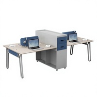 Paravent de séparation commercial en PVC pour quatre/six personnes, design moderne et minimaliste, avec ensemble bureau et chaise pour poste de travail des employés, livraison gratuite