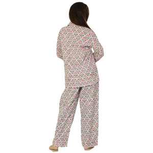 Floral Printed Sleepwear Set 100% Cotton Long Sleeve Shirt and <b>Pants</b> Soft Comfortable Lightweight Summer Pajama Set - Product Image 6