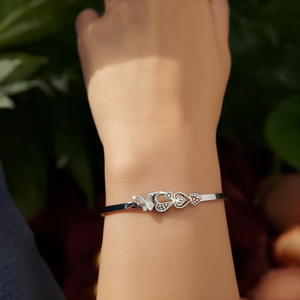Fashion Charm <b>Bracelet</b> 316L Stainless Steel PVD Gold Plating Heart Butterfly Design Women's Jewelry - Product Image 3