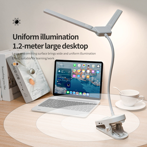 Portable double tête <span class=keywords><strong>pliable</strong></span> livre lumière Clip moderne LED USB lampe de lecture E26 ampoule Rechargeable utilisation intérieure signet lecteur de livre - Product Image 2