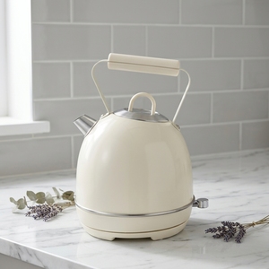 Bouilloire vintage à dôme en acier inoxydable sans fil à induction avec fonction maintien au chaud, capacité 1,8 L, usage domestique - Product Image 1