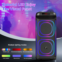 CQS-S6612 Haut-parleur 8 pouces avec éclairage LED RGB, chargement sans fil, design portable et poignée pour utilisation intérieure/extérieure