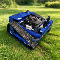 Tondeuse à gazon RC de type chenillé à essence avec une largeur de coupe de 55 cm, télécommande sans fil, pour vergers et pelouses