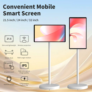 Nouveauté Téléviseur intelligent portable à écran tactile de 21,5/24/32 pouces Téléviseur portable <span class=keywords><strong>sur</strong></span> roulettes <span class=keywords><strong>Android</strong></span> <span class=keywords><strong>Regarder</strong></span> des vidéos Rotation complète Téléviseur intelligent mobile - Product Image 2