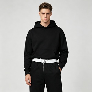 Pantalon de jogging pour homme grande taille, taille mi-haute, cordon de serrage, coupe décontractée ample, 100% coton, pour l'automne, gris, noir, marine, 500 g/m² - Product Image 3