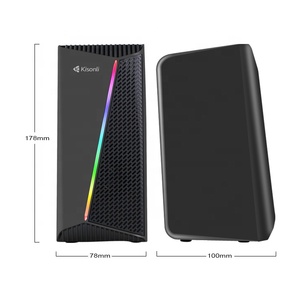 Kisonli Haut-parleur de bureau <span class=keywords><strong>PC</strong></span> Gaming RGB Haut-parleur Double Super Bass Filaire <span class=keywords><strong>Gamer</strong></span> Éclairage Bureau Portable USB RGB Haut-parleur - Product Image 6
