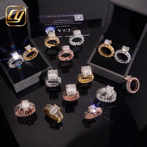 S925 <b>Silver</b> Emerald Cut Moissanite Rhodium Plated Women's <b>Eternity</b> Band Full Iced Out Stackable Wedding <b>Ring</b> with GRA - Product Image 6