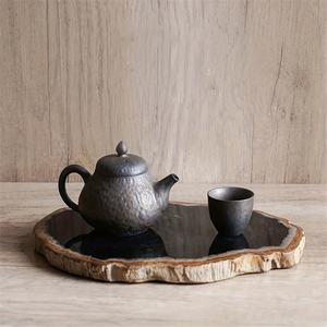 Polished Wooden Petrified Fossil Stone <b>Slice</b> <b>Craft</b> Irregular Stone and <b>Wood</b> Pieces for Decorative Crystal Crafts for Healing - Product Image 4