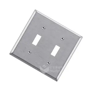 2 Gang Toggle Light Switch Stainless Steel Wall Plate