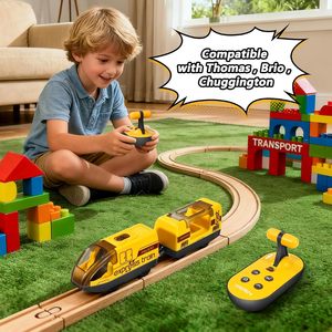 Train miniature en plastique télécommandé à l'échelle 1:5, <span class=keywords><strong>locomotive</strong></span> motorisée avec 4 effets sonores, piles alcalines AA, vente chaude - Product Image 5