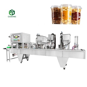 Machine automatique de remplissage et de scellage à 4 lignes à grande vitesse: convient aux sauces, condiments, lait, yaourt, avec capsulage automatique du couvercle - Product Image 1