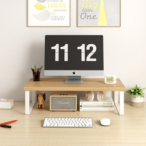 Computer Riser Stand Monitor <b>Bracket</b> Heightening Base Desktop Storage Rack Office Desk <b>Shelf</b> Modern Rectangle Standing Type - Product Image 2