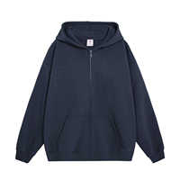 Sweat-shirts à capuche surdimensionnés et amples en coton et soie de lait, respirants, écologiques, de couleur unie, avec fermeture éclair et logo personnalisé pour usine