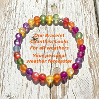 Bracelet en perles arc-en-ciel, bracelet réactif aux UV, perles en résine de 8 mm, bracelets changeant de couleur, style bohème, bijoux d'été pour femmes