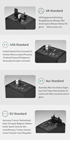 Adaptador de Viaje Universal, Enchufe Internacional, Carga Rápida con 4 Puertos USB y 2 Puertos Tipo-C, ABS, Cargador de Pared Europeo, CE/FCC/ROHS