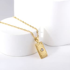 Nuevo Collar Elegante con Diamantes para Mujer, Collares de Acero Inoxidable con Ojo Azul, Chapado en Oro de 18K, Collar Hipoalergénico con Circonita - Product Image 5