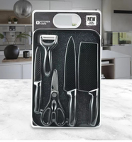 Juego de Cuchillos de Cocina de 6 Piezas Tc, Juego de Cuchillos de Cocina Profesionales, Cuchillo para Verduras y Frutas, Tijeras de Cocina con Tabla de Cortar