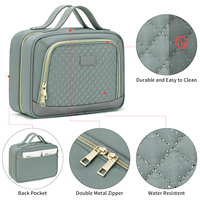 Trousse à cosmétiques de maquillage personnalisée avec compartiment organisateur de bijoux 3-en-1 pour trousse de toilette de voyage suspendue avec fermeture à glissière