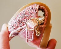Sandales d'Été Mode pour Filles avec Paillettes et Nœud en Strass, Chaussures de Princesse à Talon Plat, Tailles 21-35
