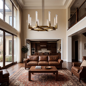 Lampadario Rotondo RHOEM Cannele per <span class=keywords><strong>Soggiorno</strong></span>, Lampadario per Scale, Illuminazione di Lusso per Casa, Lampade Decorative - Product Image 4
