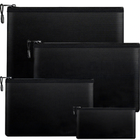 Sac de rangement ignifuge noir A4 B4 A5, pochette porte-documents résistante aux flammes, étanche avec fermeture éclair