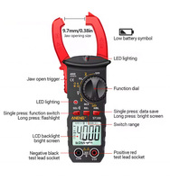 ANENG PN107 Digital Clamp Meter 600A AC Current Tester 600V Voltmeter Ammeter Diode Temperature Frequency Profesional 1 Tahun