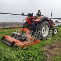 Cortadora de Césped Rotativa Profesional con Enganche de 3 Puntos, Caja de Cambios, Rodamientos, Cadenas Protectoras, Cortadora de Césped Ajustable de Alta Productividad para Tractor Agrícola