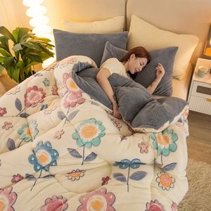 طقم مفارش سرير فاخر عالي الجودة ودافئ للغاية ودافئ من القماش بحجم كينج طقم مفارش سرير صلب - Product Image 2