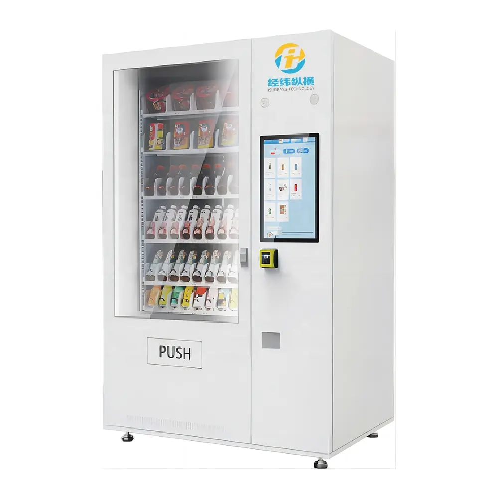 ISURPASS mesin penjual otomatis Combo penjual makanan ringan minuman kustom untuk dijual