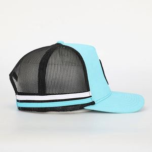 BSCI, venta al por mayor, logotipo bordado personalizado, 5 paneles, sombrero de papá, Gorras de moda de algodón azul de alta calidad, gorra de camionero clásica para hombre - Product Image 4
