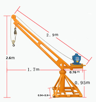 Mini grue portable de 1000 kg 1500 kg Mini grue de levage extérieure 220V