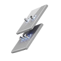 Ew Interrupteurs électriques universels en verre trempé français Uk Eu, interrupteur en verre à tige de bouton à bascule gris argent interrupteurs muraux à lumière LED