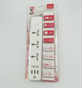 General 3WAY 3USB <strong>Safe</strong> Electrical Universal <strong>Extension</strong> <strong>Lead</strong> with Single Switch and Mobile Charging Port UK/EU/US Plug - Product Image 4