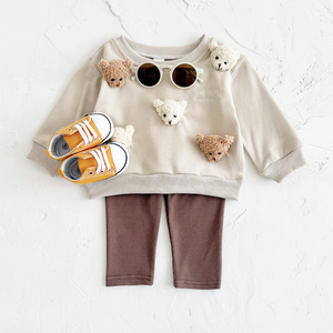Conjunto de 2 Piezas al por Mayor <span class=keywords><strong>para</strong></span> Bebés de 1 a 3 Años, Suéter con Diseño de <span class=keywords><strong>Osito</strong></span> de Peluche + Pantalones, Ropa <span class=keywords><strong>para</strong></span> Niños, Traje Infantil <span class=keywords><strong>para</strong></span> Otoño y Primavera - Product Image 4