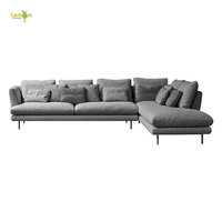 Canapé de salon moderne et minimaliste de grande taille avec chaise longue inclinable, ensemble de canapés en forme de L, design nordique, canapé de salon