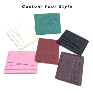 Zenos Pebble Pattern Leather Slim Credit Card Case with Slanted Slots Soft Cowhide No Closure Cards & <b>ID</b> <b>Holder</b> - Product Image 6