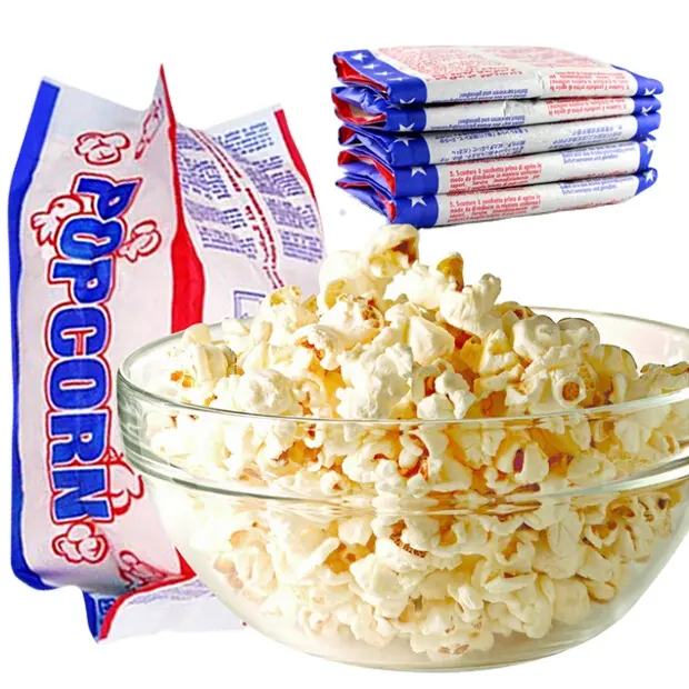 Sacchetto di carta per alimenti per Popcorn sacchetto di carta artigianale per microonde pacchetto di carta Kraft sacchetti della spesa su misura stampa flessografica OEM SGS CMYK