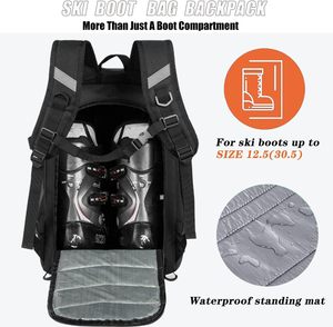 50L Ski <b>Boot</b> Bag Backpack 900D Waterproof Helmet Compartment <b>Boot</b> Storage with <b>Standing</b> Mat Padded Shoulder Strap Snow Gear - Product Image 4