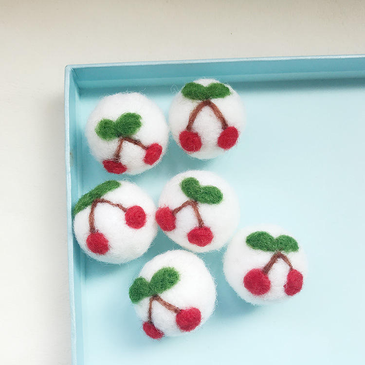 Wool Felt Christmas Cherry Ball Crafts Animal Accessories Children's Hair Accessories Brooch Clothing Shoe Hat Decoration