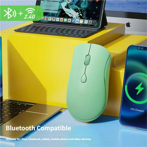 เมาส์ไร้สายแบบชาร์จได้ 2.4GHz ออกแบบตามหลักสรีรศาสตร์สำหรับคนถนัดขวา ความละเอียด 1600 DPI สำหรับสำนักงานและแล็ปท็อป - Product Image 3