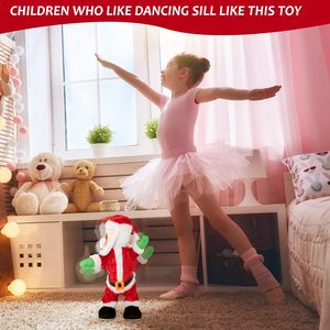 Danse électrique noël peluche poupée en peluche chantant anglais espagne chanson noël père noël jouets pour enfants père noël twerk - Product Image 5
