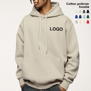Men's hoodie 100% cotton pháp Terry Áo thun với cổ tròn mùa thu áo có tính năng tùy chỉnh in logo và túi thiết kế - Product Image 1