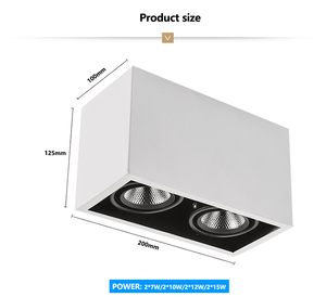 Led Vuông Downlight Bề Mặt Gắn Trần Ánh Sáng Thay Đổi Độ Sáng 15W 20W 25W 30W Nhôm <span class=keywords><strong>COB</strong></span> LED Xuống Ánh Sáng - Product Image 3