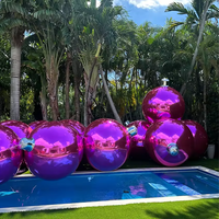 Vente en gros sphère géante argentée réfléchissante de Noël PVC 100cm Ballon miroir de décoration boule miroir gonflable demi-paroi Disco