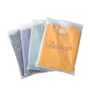 Wholesale Custom Printing Frosted Transparent Plastic Poly Zip Lock Bags For Clothes Packaging