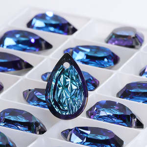 Xichuan goutte forme en relief monotrou pendentif relief fond cristal pierre strass collier boucle d'oreille broche bricolage accessoires - Product Image 3