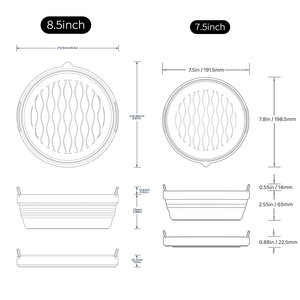 Nouveau design A3 – <span class=keywords><strong>Bol</strong></span> pliable réutilisable en silicone de qualité alimentaire pour friteuse à <span class=keywords><strong>air</strong></span>, avec poignées et accessoires - Product Image 6