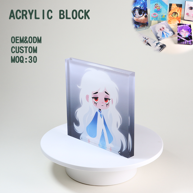 Wholesale Eco-Friendly Thick Acrylic Block Standee Custom Unique Designed Double-sided Display Cube CNC/Laser Technique for