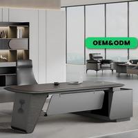 Bureau d'ordinateur de luxe en bois massif peu encombrant en forme de L avec tiroirs de rangement et bordure en PVC pour